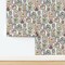 Whimsical Halloween Retro Ghost Monster Witch Pumpkin Haunted House Fall Autumn Portrait Halloween Party Costume Trick Or Treat Retro Halloween Custom Pre-pasted Wallpaper by Spoonflower Pre-Pasted Wallpaper 2FT Wide